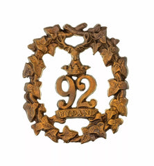 92nd Gordon Highlanders 2nd Battalion 1st Type Glengarry Badge Brass Metal