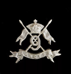 9th Royal Lancers Cap Badge Hallmarked Silver