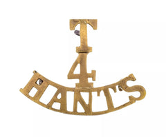 T 4 Hants Shoulder Title Brass Metal