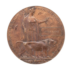 WW1 Memorial Plaque James Laing Original
