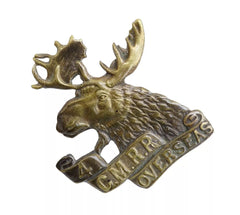 4th Canadian Mounted Rifles Regiment Cap Badge Brass Metal