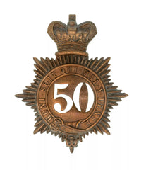 50th Queens Own Regiment Quilted Shako Plate Brass Metal