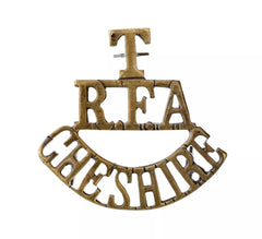 T R.F.A Cheshire Shoulder Title Brass Metal