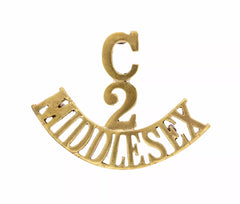 C.2 Middlesex Shoulder Title Brass Metal