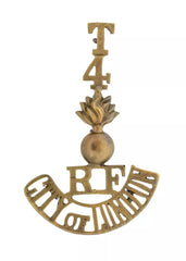 T 4 Royal Fusiliers City of London Shoulder Title Brass Metal