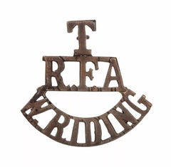 T R.F.A W.Riding Shoulder Title Brass Metal