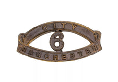6th City Of Manchester Shoulder Title Brass Metal