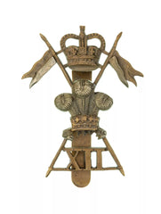 Queens Crown 12th Lancers Cap Badge Bi Metal