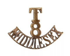 T 8 Middlesex Shoulder Title Brass Metal