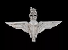 Queens Crown Parachute Regiment Cap Badge Hallmarked Silver