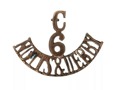 C.6 Notts & Derby Shoulder Title Brass Metal
