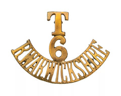 T.6 Royal Warwickshire Shoulder Title Brass Metal