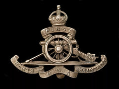 Royal Artillery First Cap Badge White Metal
