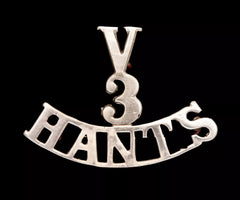 Volunteers 3 Hants Shoulder Title White Metal
