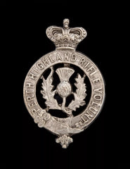 Perth Highland Rifle Volunteers Cap Badge Hallmarked Silver
