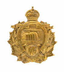 176th Canadian Infantry Battalion Niagara Rangers Cap Badge Brass Metal