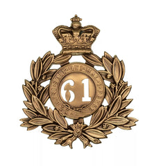 61st Gloucestershire 2nd Battalion Regiment Last Shako Plate Brass Metal
