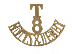 T 8 Notts & Derby Shoulder Title Brass Metal