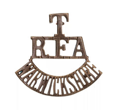 T.R.F.A Warwickshire Shoulder Title Brass Metal