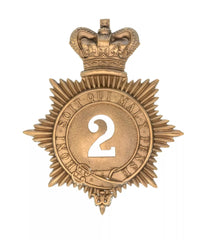 2nd Queens Regiment Quilted Shako Plate Brass Metal