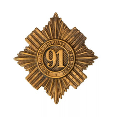 91st Argyll & Sutherland Highlanders Glengarry Badge Brass Metal