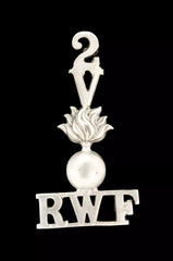 2.Volunteers Royal Welsh Fusiliers Shoulder Title White Metal