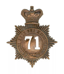 71st Highland Light Infantry Regiment Quilted Shako Plate Brass Metal