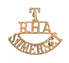 Territorial Royal Horse Artillery Somerset Shoulder Title Brass Metal