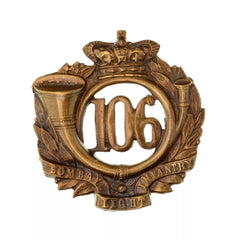 106th Durham Light Infantry 2nd Battalion Glengarry Badge Brass Metal