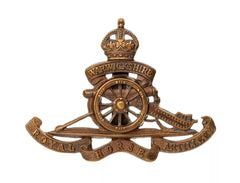 Royal Artillery Warwickshire Cap Badge Brass Metal