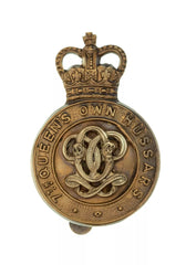 Queen's Crown 7th Queen's Own Hussars Cap Badge Bi Metal
