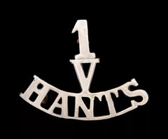 1.Volunteers Hants Shoulder Title White Metal