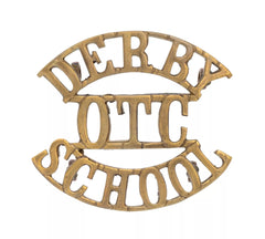 Derby O.T.C School Shoulder Title Brass Metal