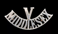 Volunteers Middlesex Shoulder Title White Metal