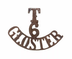 T 6 Gloster Shoulder Title Brass Metal