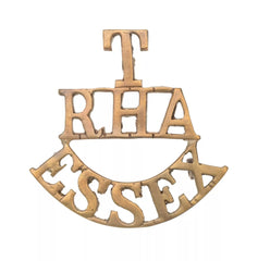 Territorial Royal Horse Artillery Essex Shoulder Title Brass Metal