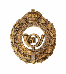 51st Kings Own Light Infantry 1st Type Glengarry Badge Brass Metal