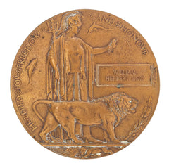 WW1 Memorial Plaque William Herbert Cox Original