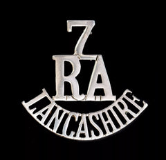 7.R.A Lancashire Shoulder Title White Metal