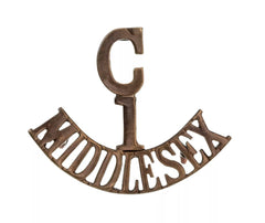 C.1 Middlesex Shoulder Title Brass Metal