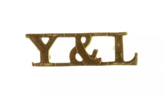 York & Lancaster Shoulder Title Brass Metal
