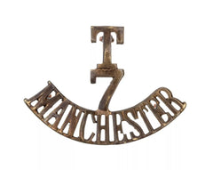 T 7 Manchester Shoulder Title Brass Metal