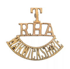 Territorial Royal Horse Artillery Warwickshire Shoulder Title Brass Metal