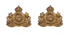 1st Canadian Mounted Rifles Collar Badges Brass Metal