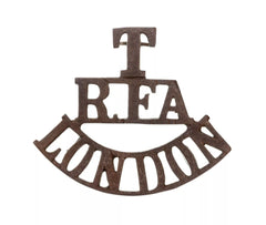 T R.F.A London Shoulder Title Brass Metal