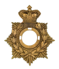 Victorian Crown Helmet Plate Brass Metal