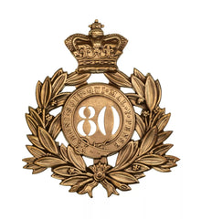 80th South Staffordshire 2nd Battalion Regiment Last Shako Plate Brass Metal