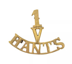 1.Volunteers Hants Shoulder Title Brass Metal