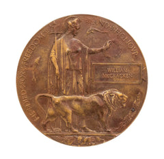 WW1 Memorial Plaque William McCracken Original