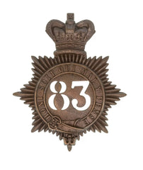 83rd Royal Irish Rifles 2nd Battalion Quilted Shako Plate Brass Metal